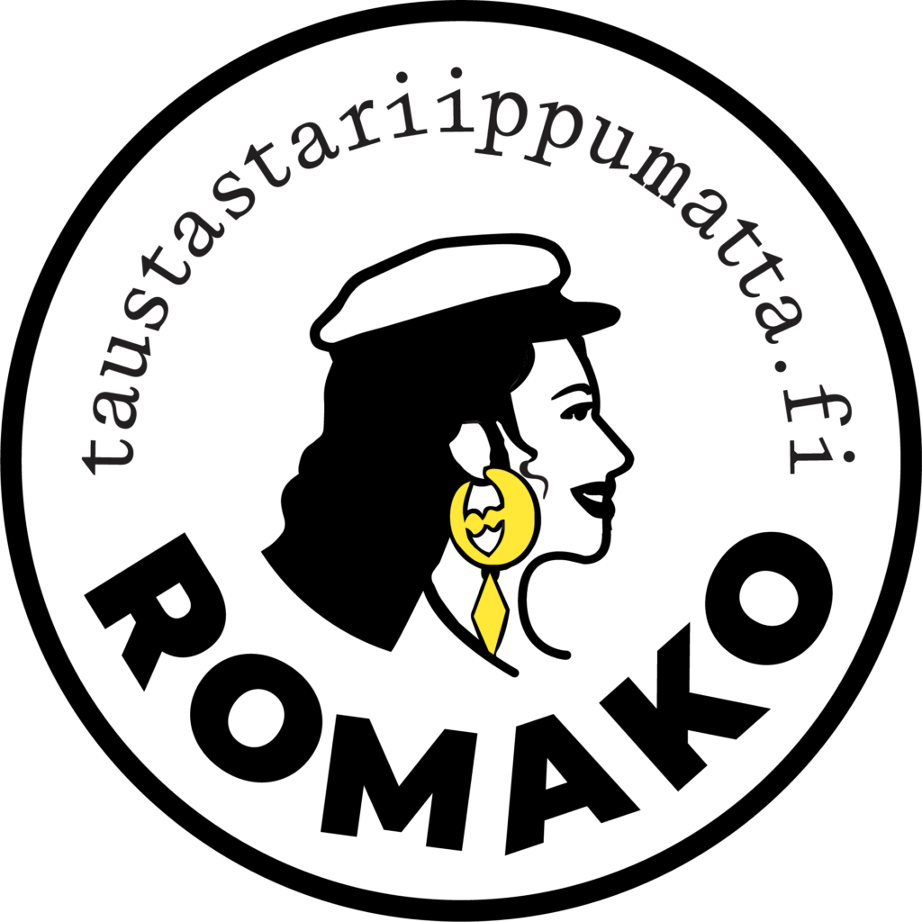 Romako-hankkeen logo jossa koulutettu romaninainen